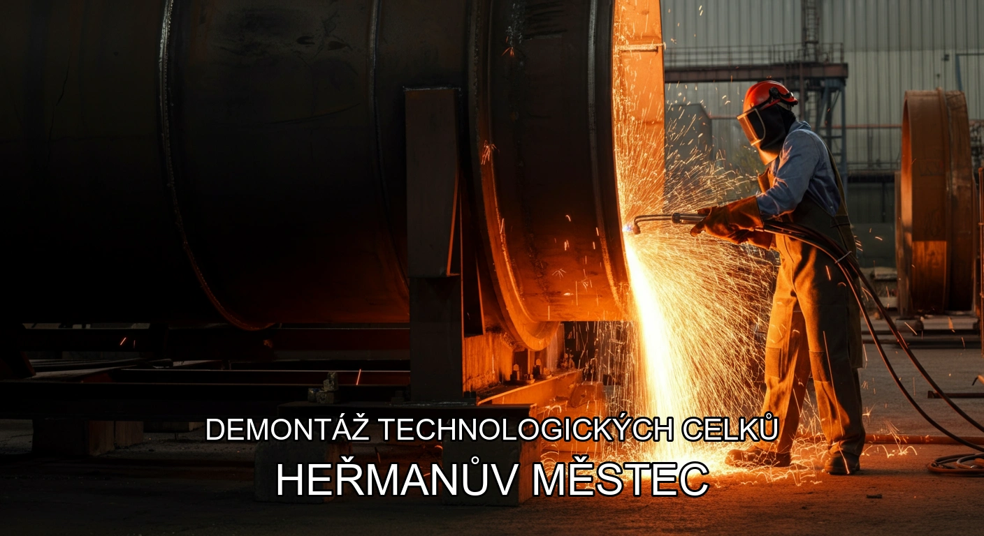 Demontáž technologických celků a hal Heřmanův Městec